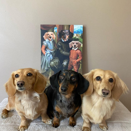 Crown and Paw - Canvas The Family of Three - Custom Pet Canvas