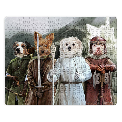 Crown and Paw - Puzzle The Four Pawtectors - Custom Puzzle 11" x 14" / Background 1