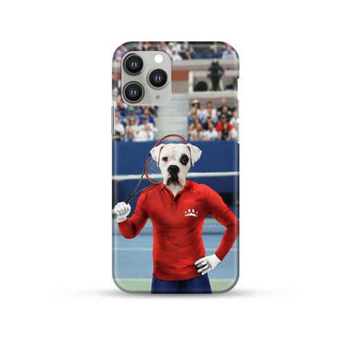 Crown and Paw - Phone Case Male Tennis Player - Custom Pet Phone Case iPhone 12 Pro Max / Red