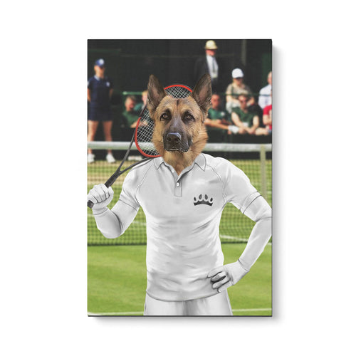 Crown and Paw - Canvas Male Tennis Player - Custom Pet Canvas