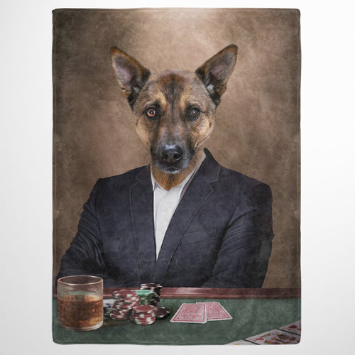Crown and Paw - Blanket The Poker Player - Custom Pet Blanket