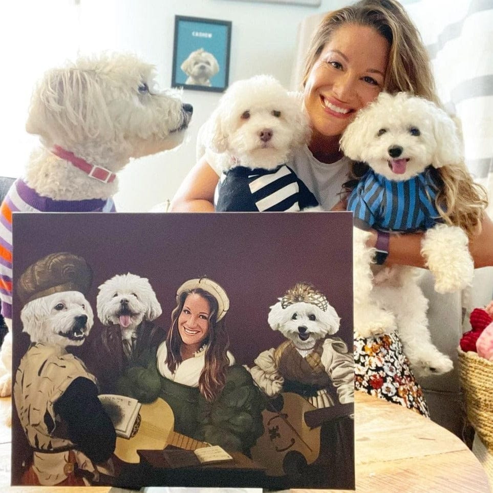 Crown and Paw - Canvas The Quartet - Custom Pet Canvas