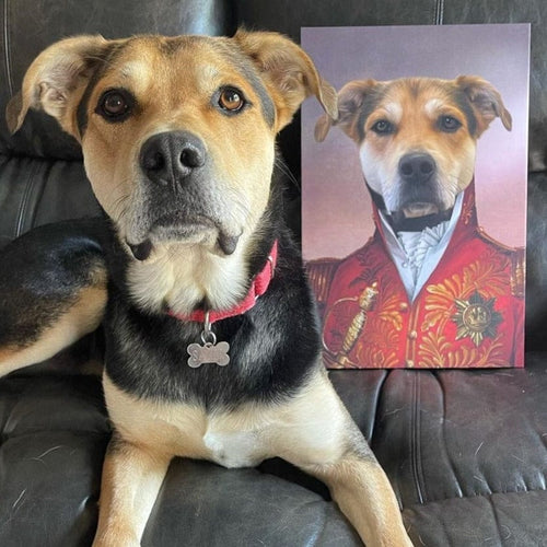 Crown and Paw - Canvas The Red General - Custom Pet Canvas