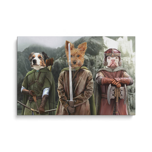 Crown and Paw - Canvas The Three Pawtectors - Custom Pet Canvas 8" x 10" / Background 1