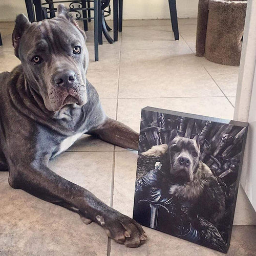 Crown and Paw - Canvas The King in the North - Custom Pet Canvas