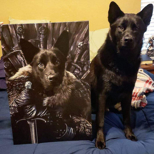 Crown and Paw - Canvas The King in the North - Custom Pet Canvas