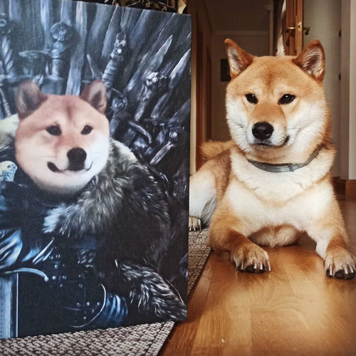 Crown and Paw - Canvas The King in the North - Custom Pet Canvas