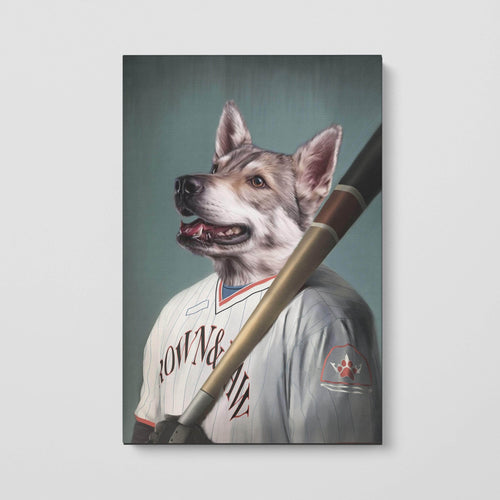 Crown and Paw - Canvas The Baseball Player - Custom Pet Canvas