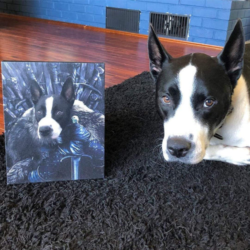 Crown and Paw - Canvas The King in the North - Custom Pet Canvas