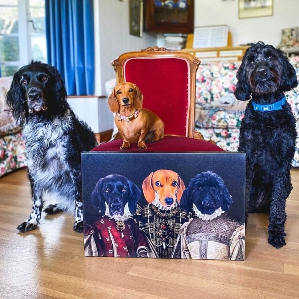 Crown and Paw - Canvas The Three Queens - Custom Pet Canvas