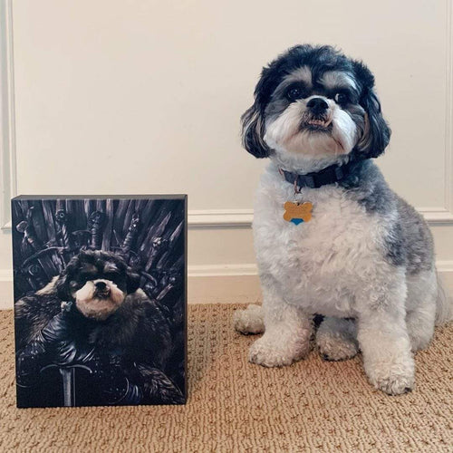 Crown and Paw - Canvas The King in the North - Custom Pet Canvas