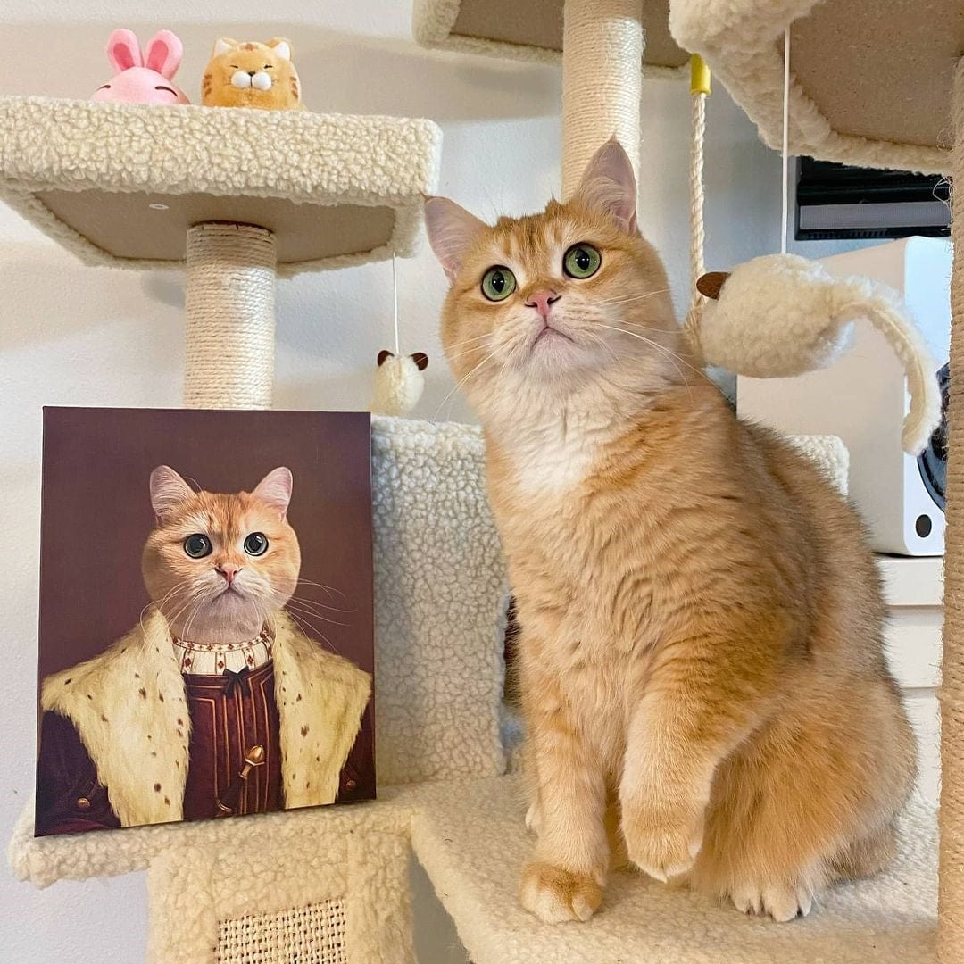 Crown and Paw - Canvas The Young King - Custom Pet Canvas