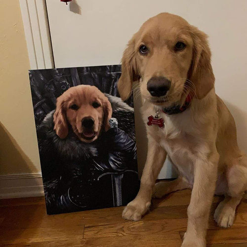 Crown and Paw - Canvas The King in the North - Custom Pet Canvas