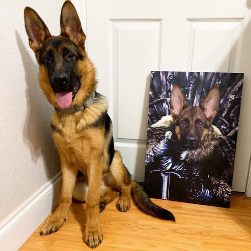 Crown and Paw - Canvas The King in the North - Custom Pet Canvas