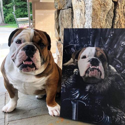 Crown and Paw - Canvas The King in the North - Custom Pet Canvas