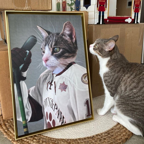 Crown and Paw - Canvas The Ice Hockey Player - Custom Pet Canvas