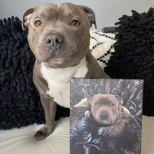 Crown and Paw - Canvas The King in the North - Custom Pet Canvas