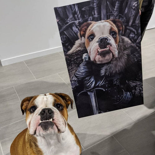 Crown and Paw - Canvas The King in the North - Custom Pet Canvas